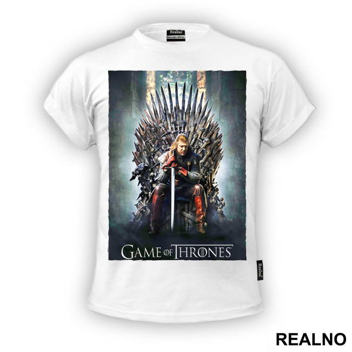 Ned Stark On The Iron Throne, Color - House Stark - Game Of Thrones - GOT - Majica