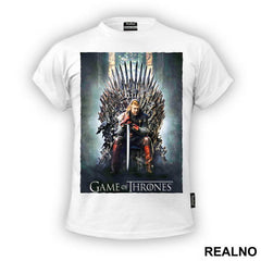 Ned Stark On The Iron Throne, Color - House Stark - Game Of Thrones - GOT - Majica
