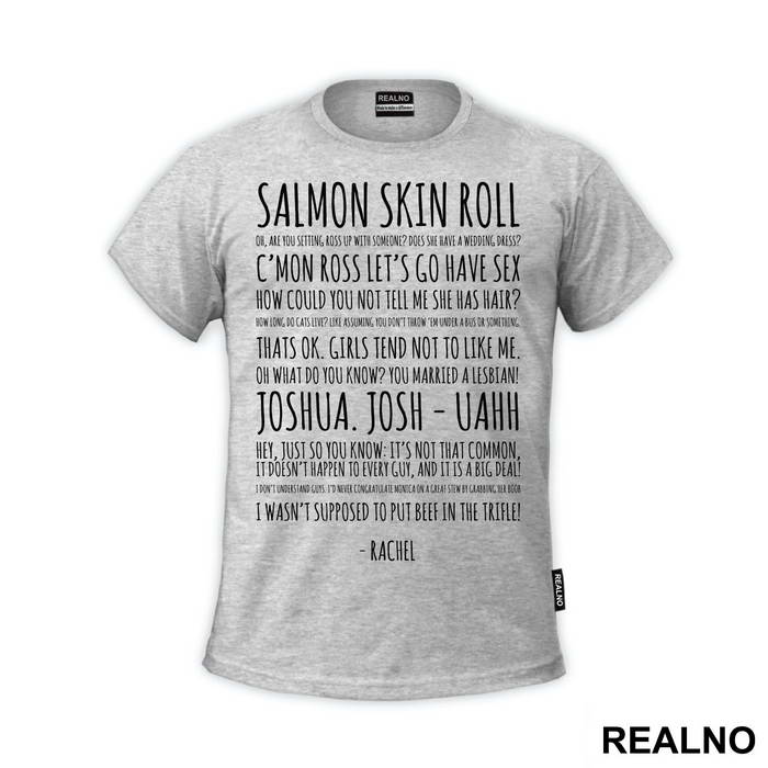 Salmon Skin Roll Text - Friends - Prijatelji