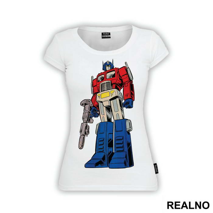 Optimus Prime Standing With A Gun - Transformers - Majica