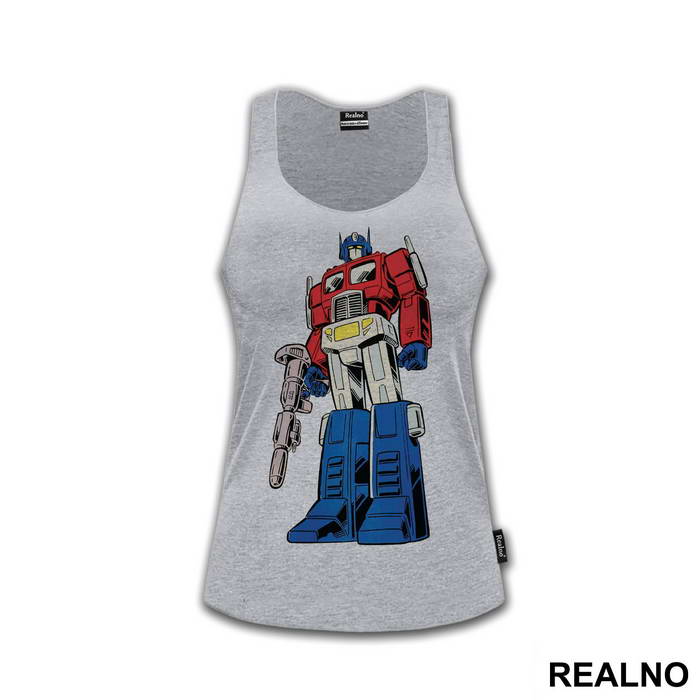 Optimus Prime Standing With A Gun - Transformers - Majica