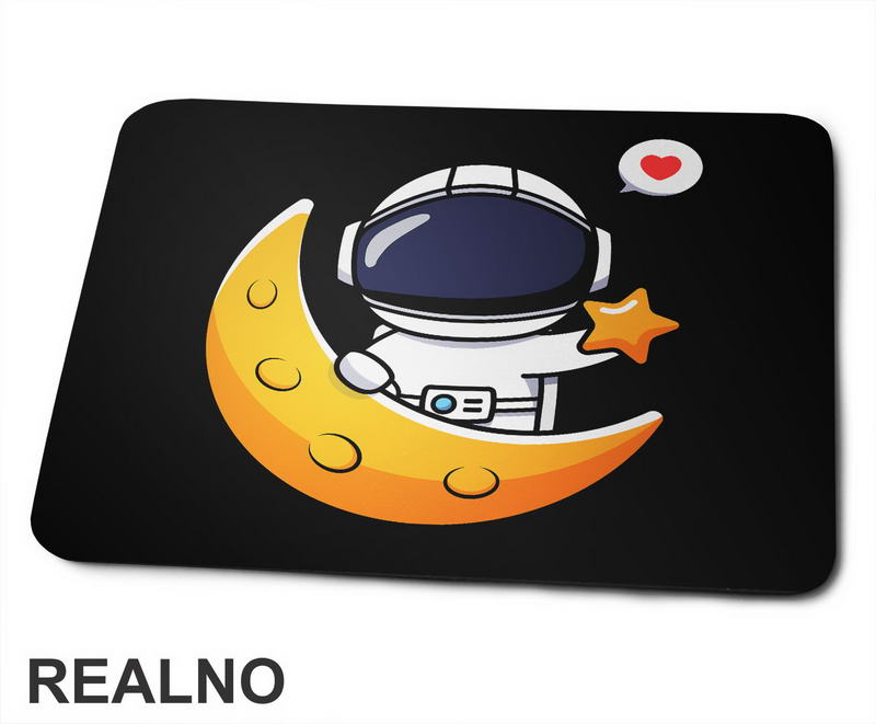 Astronaut - Zvezdica i Mesec - Space - Svemir - Podloga za miš