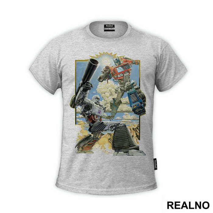 Optimus Prime And Megatron Fighting - Transformers - Majica