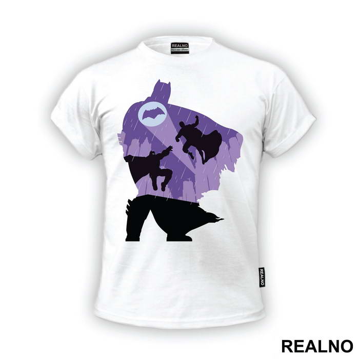 Fighting In The Rain - Superman - Batman
