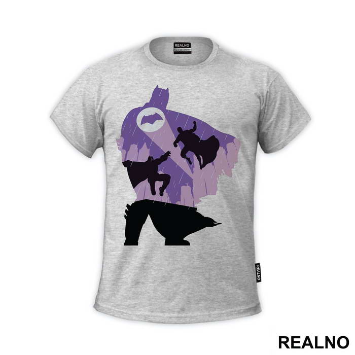 Fighting In The Rain - Superman - Batman