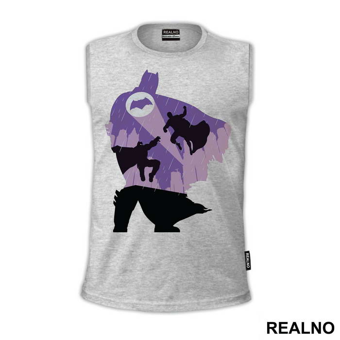 Fighting In The Rain - Superman - Batman