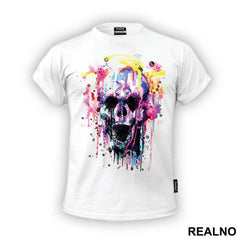 Water Color Splashing Skull - Art - Majica
