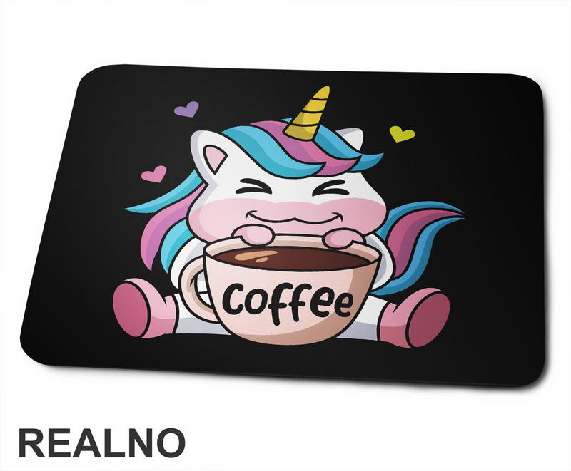 Slatki Jednorog Sa Kafom - Coffee - Kafa - Podloga za miš