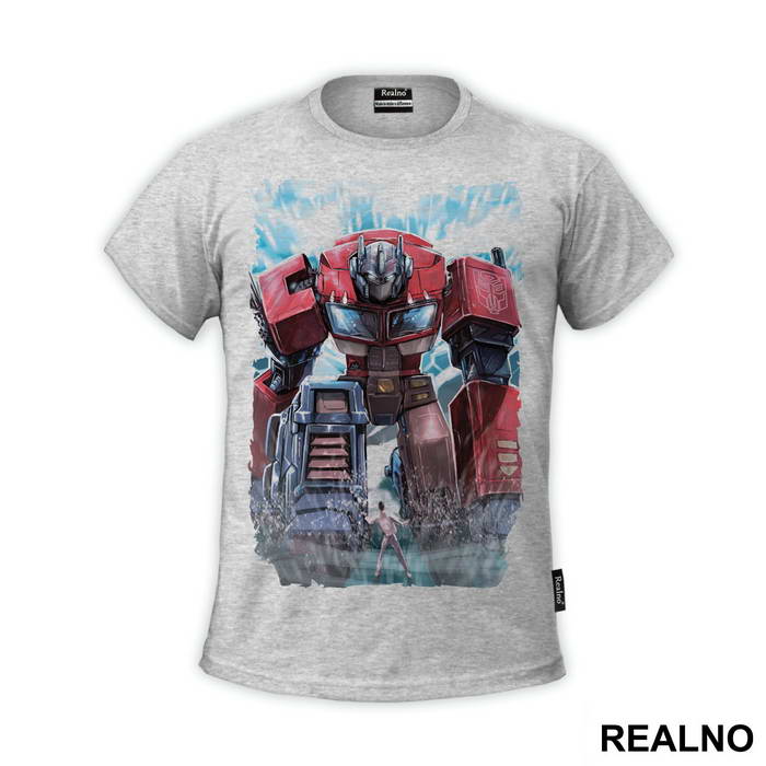 Optimus Prime And Human Art - Transformers - Majica