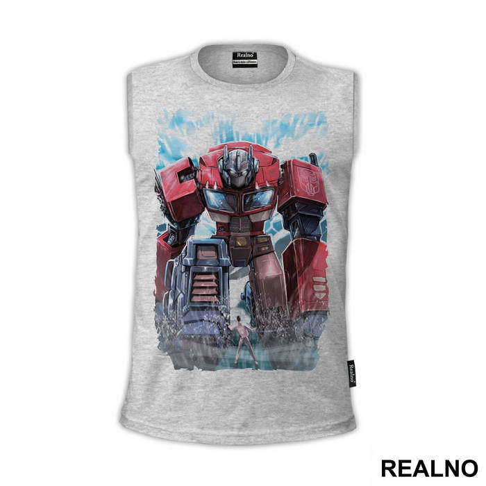 Optimus Prime And Human Art - Transformers - Majica