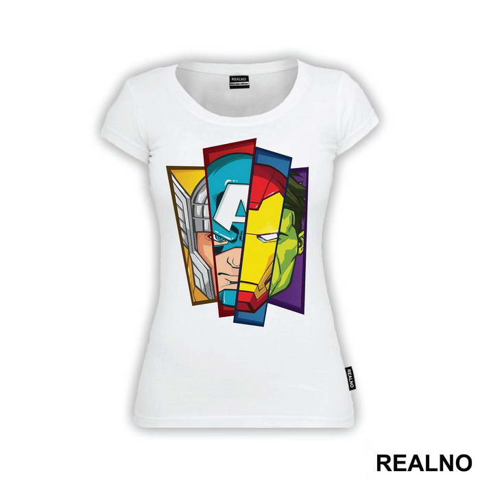 4 Faces - Thor - Captain America - Iron Man - Hulk - Avengers