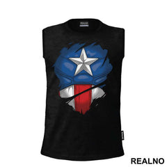 Ripped Shirt - Chest Logo - Captain America - Avengers