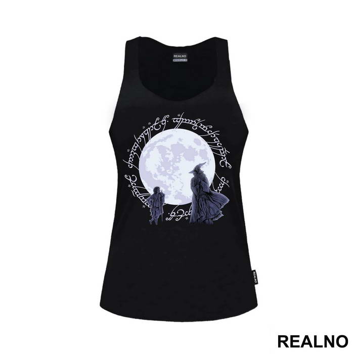 Bilbo Baggins And Gandalf Infront Of The Moon - Lord Of The Rings - LOTR
