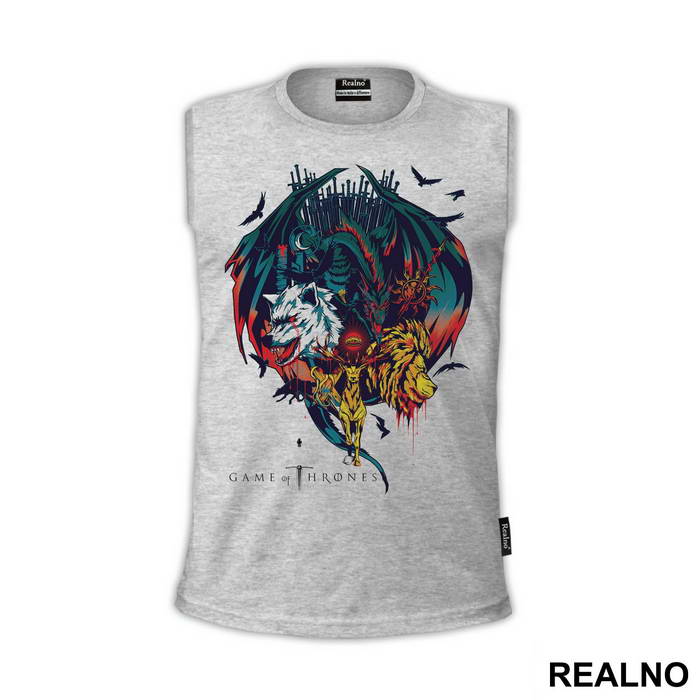 House Sigils: Dragon, Lion, Stag, Dire Wolf, Sun Spear - Game Of Thrones - GOT - Majica