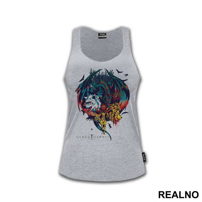 House Sigils: Dragon, Lion, Stag, Dire Wolf, Sun Spear - Game Of Thrones - GOT - Majica
