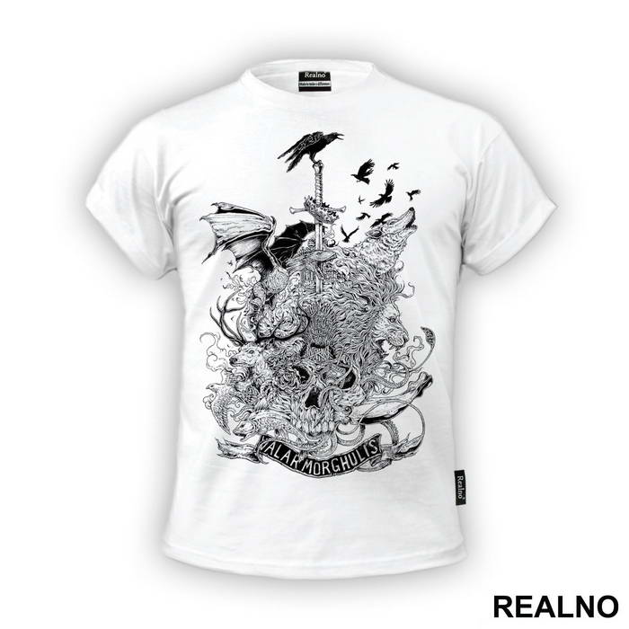 House Sigils: Dragon, Lion, Stag, Dire Wolf, Sun Spear - Brown - Game Of Thrones - GOT - Majica
