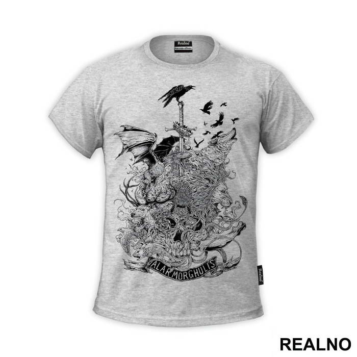 House Sigils: Dragon, Lion, Stag, Dire Wolf, Sun Spear - Brown - Game Of Thrones - GOT - Majica