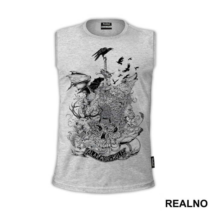House Sigils: Dragon, Lion, Stag, Dire Wolf, Sun Spear - Brown - Game Of Thrones - GOT - Majica