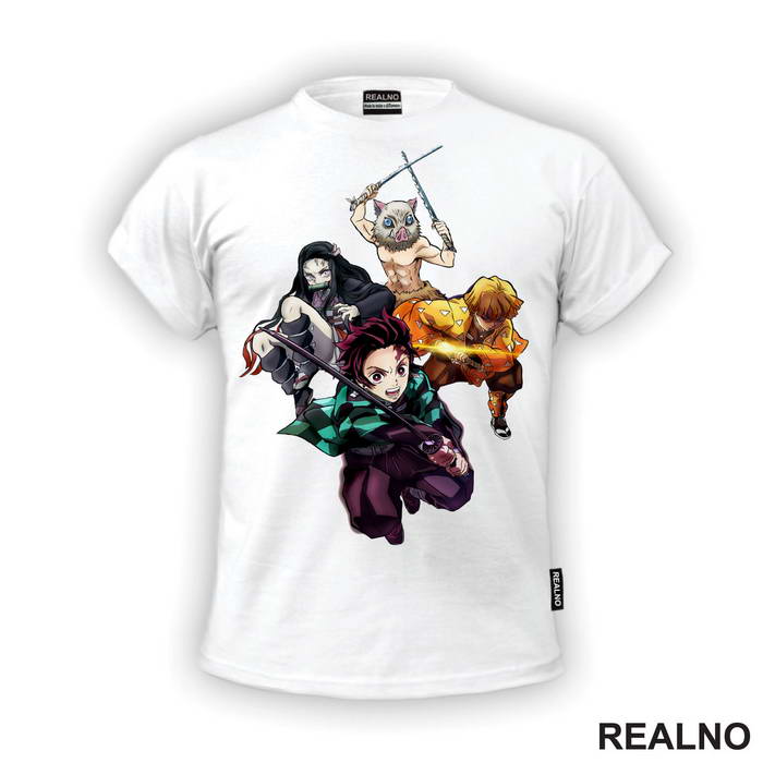 Tanjiro, Nezuko, Inosuke And Zenitsu - Travelling Companions - Demon Slayer