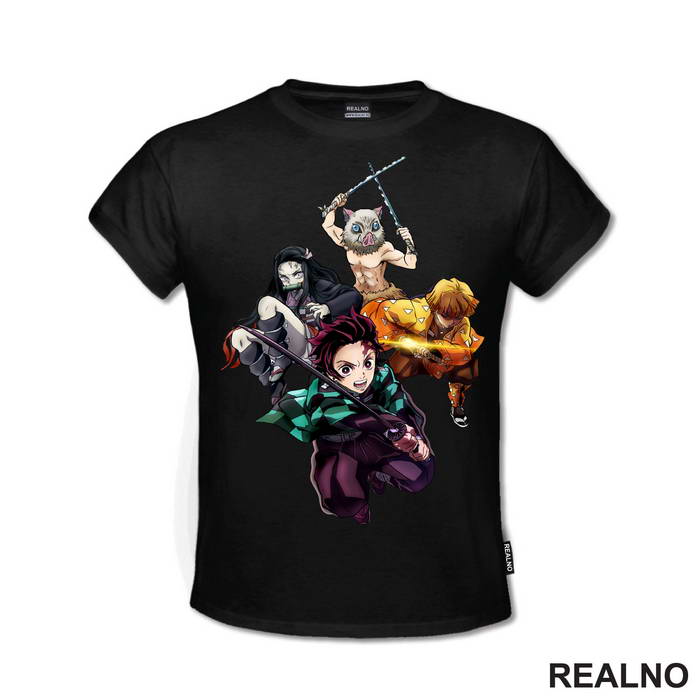 Tanjiro, Nezuko, Inosuke And Zenitsu - Travelling Companions - Demon Slayer