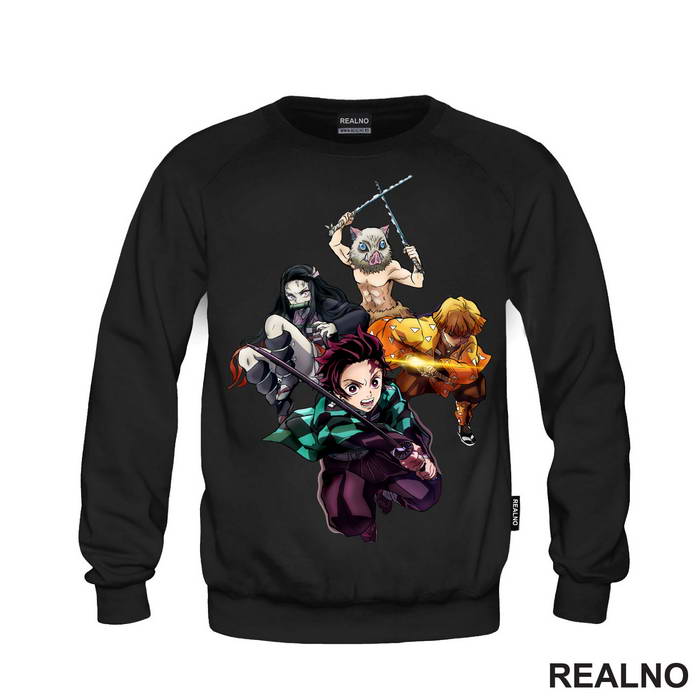 Tanjiro, Nezuko, Inosuke And Zenitsu - Travelling Companions - Demon Slayer