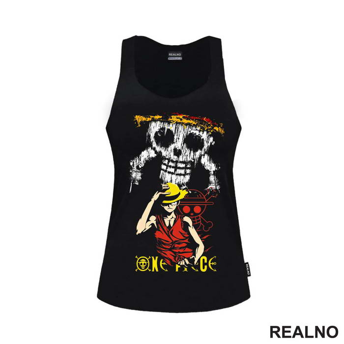 Mottled Skull And Luffy - One Piece