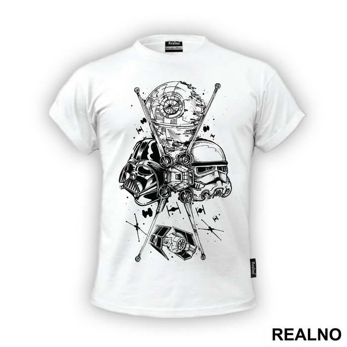 Darth Vader, Stormtrooper And Death Star - Star Wars - Majica