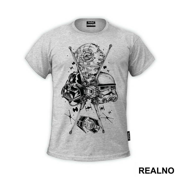 Darth Vader, Stormtrooper And Death Star - Star Wars - Majica