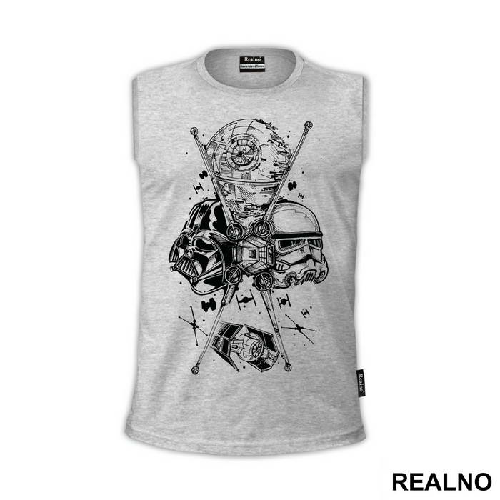 Darth Vader, Stormtrooper And Death Star - Star Wars - Majica