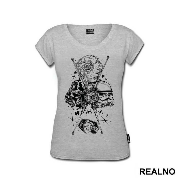 Darth Vader, Stormtrooper And Death Star - Star Wars - Majica