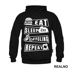 Eat, Sleep, Cycling, Repeat - Bickilovi - Bike - Majica