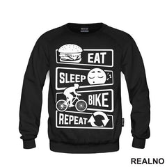 Eat, Sleep, Repeat - Simple - Bickilovi - Bike - Majica