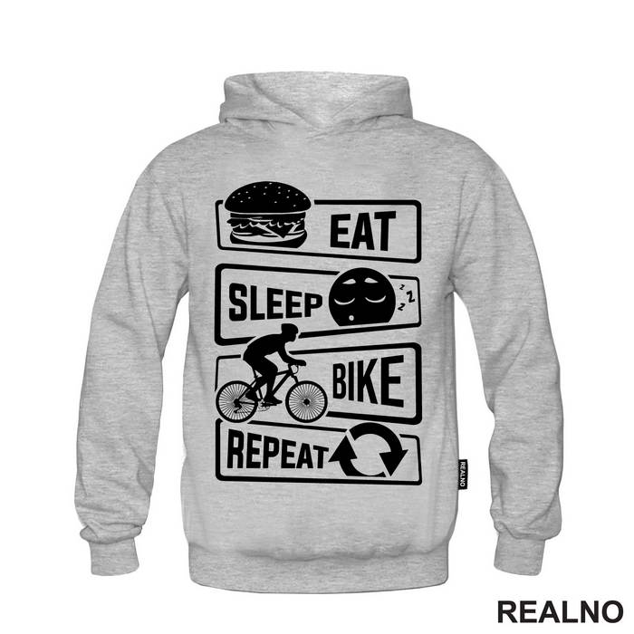 Eat, Sleep, Repeat - Simple - Bickilovi - Bike - Majica