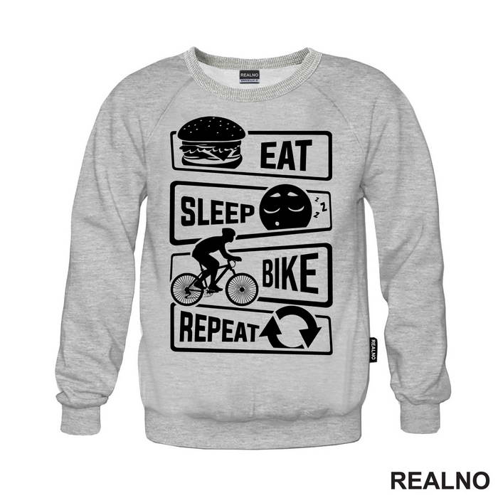 Eat, Sleep, Repeat - Simple - Bickilovi - Bike - Majica