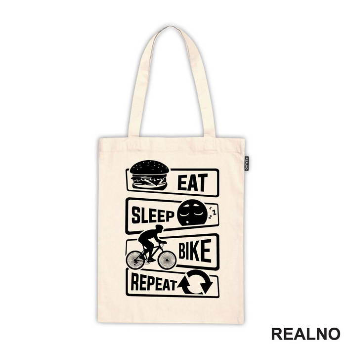 Eat, Sleep, Repeat - Simple - Bickilovi - Bike - Majica