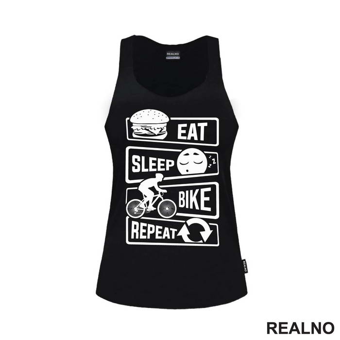 Eat, Sleep, Repeat - Simple - Bickilovi - Bike - Majica