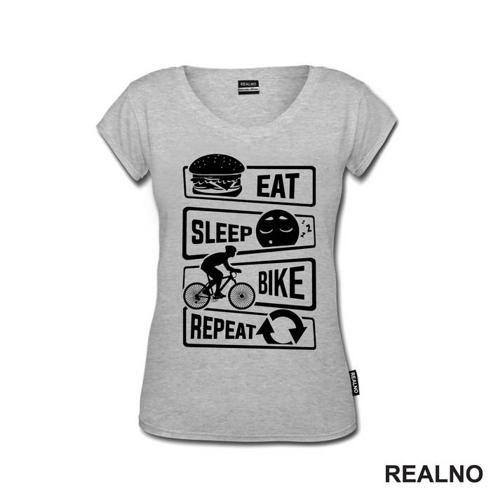 Eat, Sleep, Repeat - Simple - Bickilovi - Bike - Majica