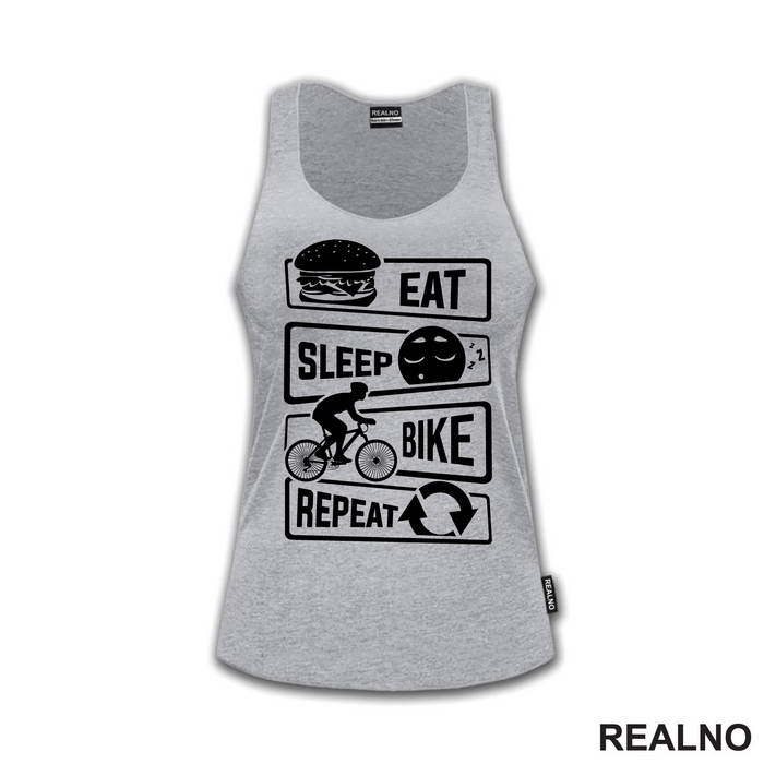 Eat, Sleep, Repeat - Simple - Bickilovi - Bike - Majica