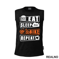 Eat, Sleep, Repeat - Orange - Bickilovi - Bike - Majica