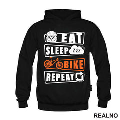 Eat, Sleep, Repeat - Orange - Bickilovi - Bike - Majica
