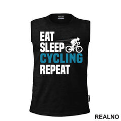Eat, Sleep, Cycling, Repeat - Blue - Bickilovi - Bike - Majica