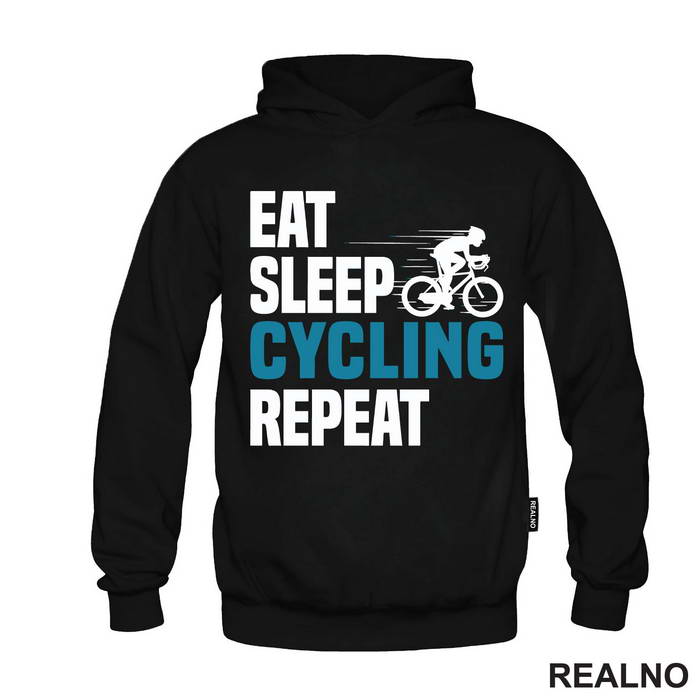 Eat, Sleep, Cycling, Repeat - Blue - Bickilovi - Bike - Majica