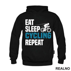 Eat, Sleep, Cycling, Repeat - Blue - Bickilovi - Bike - Majica