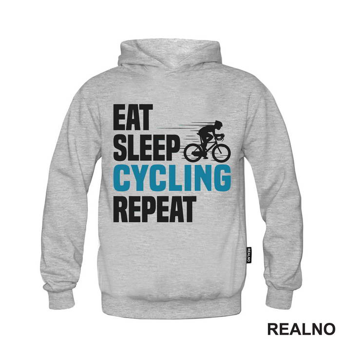 Eat, Sleep, Cycling, Repeat - Blue - Bickilovi - Bike - Majica
