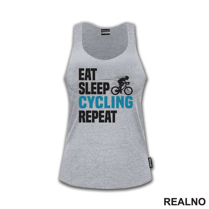 Eat, Sleep, Cycling, Repeat - Blue - Bickilovi - Bike - Majica