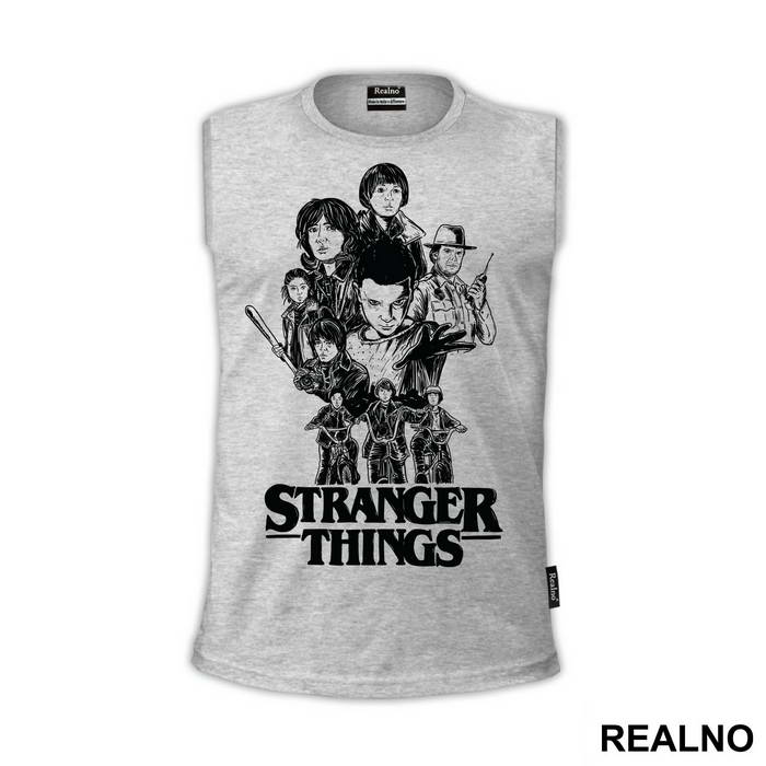 Black Drawing - Stranger Things - Majica