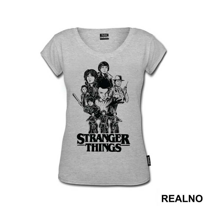 Black Drawing - Stranger Things - Majica