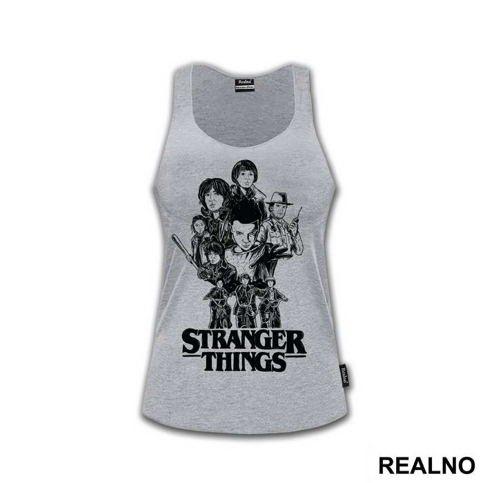 Black Drawing - Stranger Things - Majica