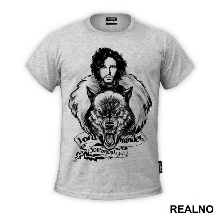 Lord Commander - Jon Snow And Ghost - House Stark - Game Of Thrones - GOT - Majica