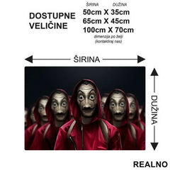 Masks - La Casa de Papel - Money Heist - Podmetač za sto